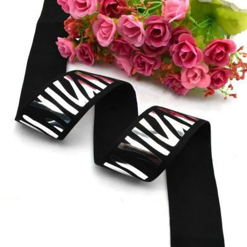 1 м золотистая Серебристая фольга горячего тиснения с принтом черная эластичная