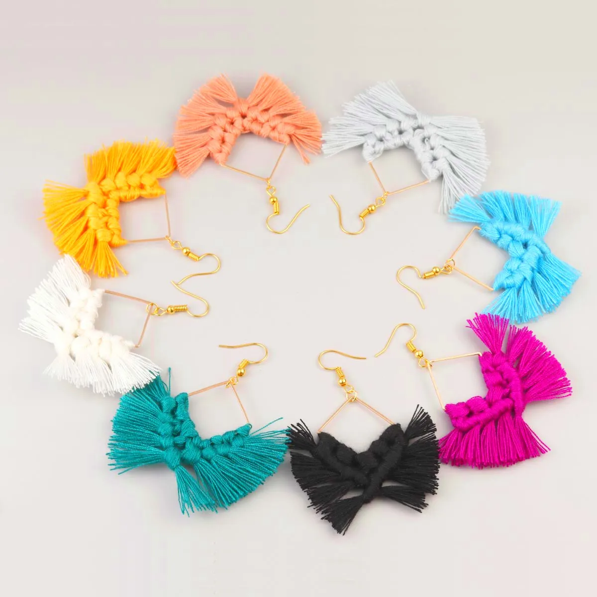 Серьги подвески женские в богемном стиле с бахромой и листьями|Серьги-подвески| |