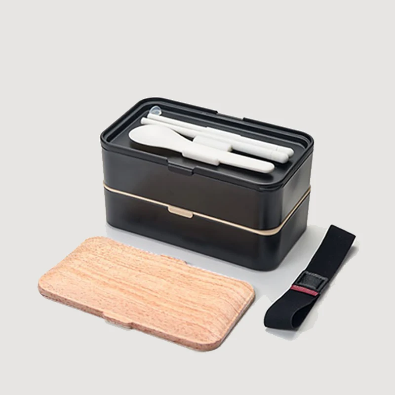 Lunch Box Wood Grain Bento with Tableware Healthy Eco-friendly Insulation Portable Food Storage Container | Дом и сад