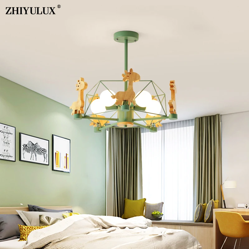 Современная светодиодная люстра с деревянной лошадью особый дизайн лампы для