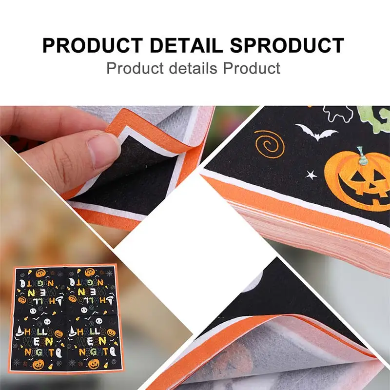 Halloween party decoration kit set of 24 disposable tableware each 7-inch paper plate/paper cup/napkin tablecloth | Дом и сад
