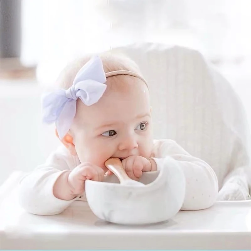 Силиконовая тарелка для кормления ребенка чашка ложка устойчивая к скольжению