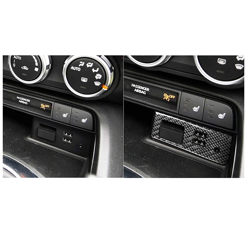 For Mazda MX-5 Miata Roadster Carbon Fiber Center Storage Button Switch Cover Trim Sticker 2016+ MX5 ND Interior | Спорт и