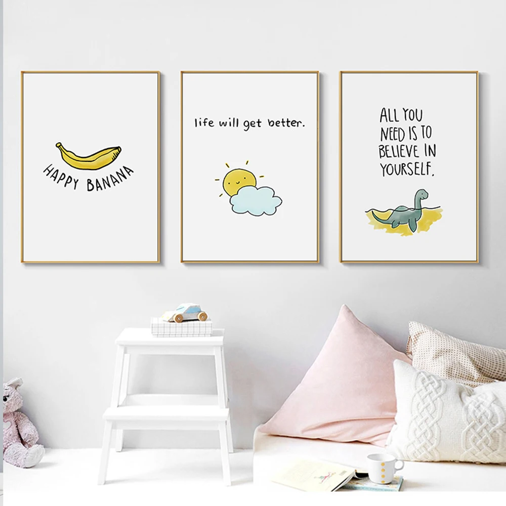 

Милая детская картина, скандинавский Картина на холсте, Постер для настенного искусства, напечатанные настенные картины для детской комнаты, спальни, украшение для детской комнаты