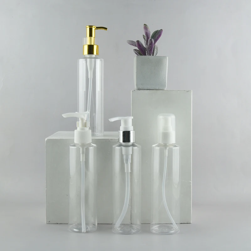 1 pcs Free Shipping 200ml Shinny golden aluminum shell shampoo lotion dispenser pump refillable bottle | Красота и здоровье