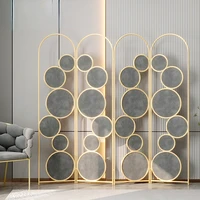gy partition decoration folding removable golden accordion partition bedroom nordic style simple and light luxury screen