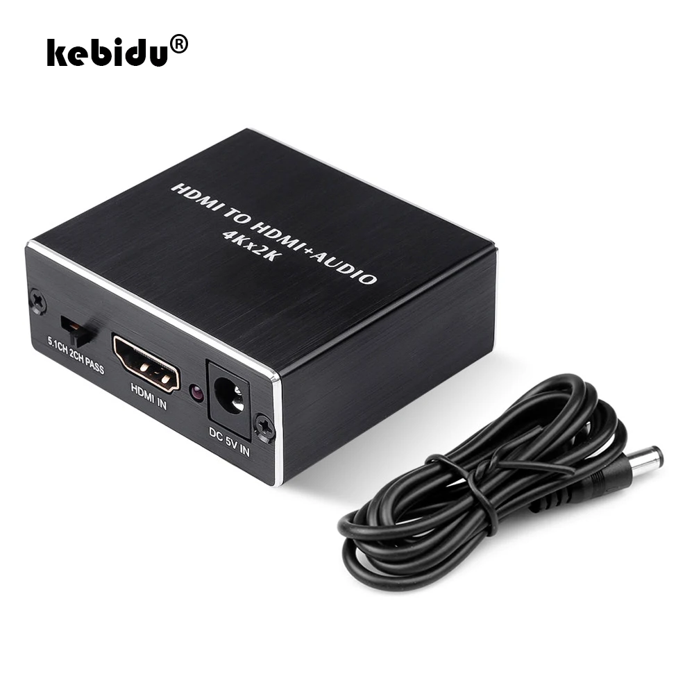 Kebidu 4KX2K HDMI-совместимый аудио экстрактор оптический TOSLINK SPDIF + 3 5 мм стерео