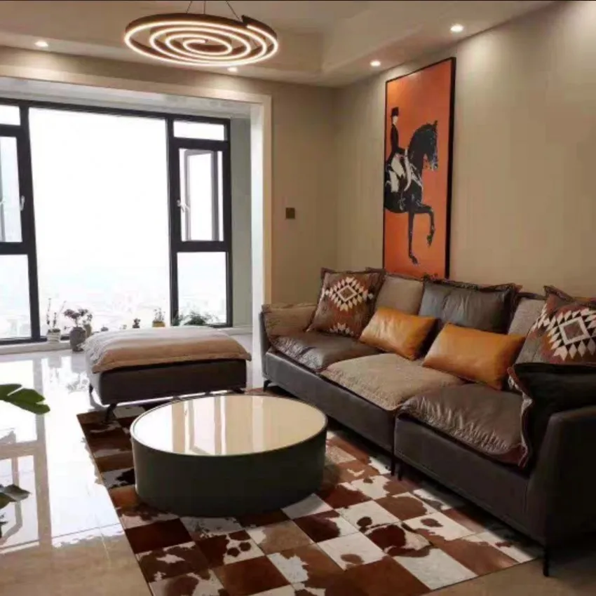 Ковер из воловьей кожи в американском стиле большой размер натуральная коровья