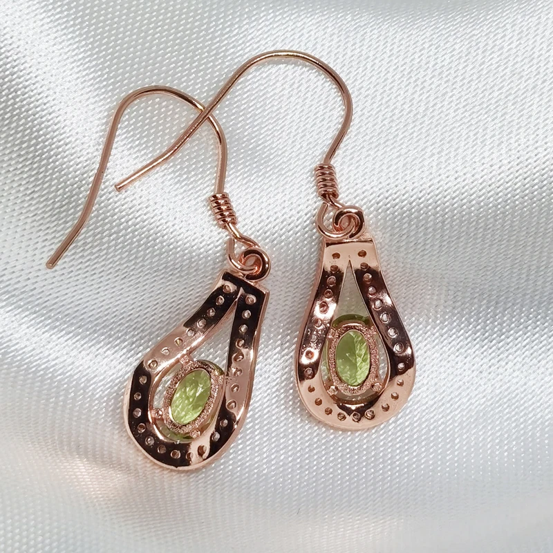 Серьги подвески MeiBaPJ из натурального перидота треугольные серьги настоящего