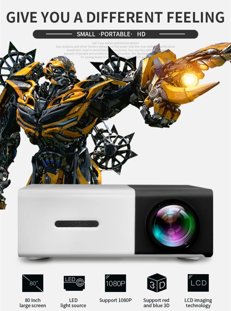 Salange YG300 проектор мини lcd светодиодный проектор 400-600 люмен 320x240 пикселей лучший видео проектор для детей