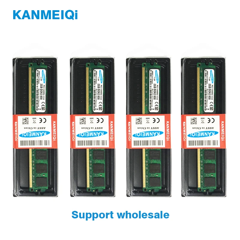 KANMEIQi ddr2 ram 2GB 800MHz Настольный Dimm 4gb(2pcs X2GB) 533/667MHz Память 240pin 1,8 V PC2-6400-CL6