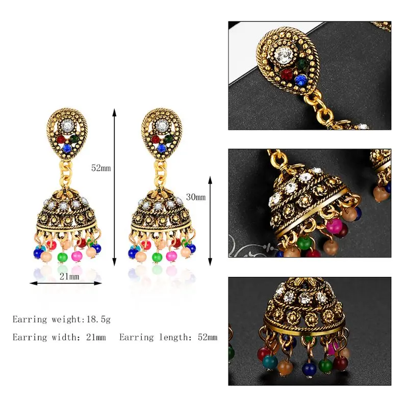 Новые дизайнерские этнические серьги null античные винтажные цветные бусины