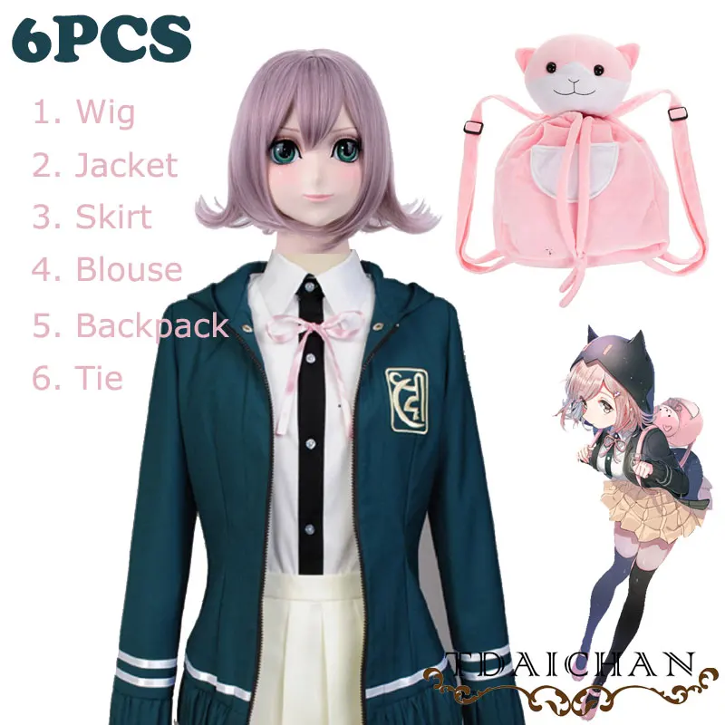 Комплект из 6 предметов костюм для косплея Danganronpa Chiaki Nanami куртка рубашка юбка