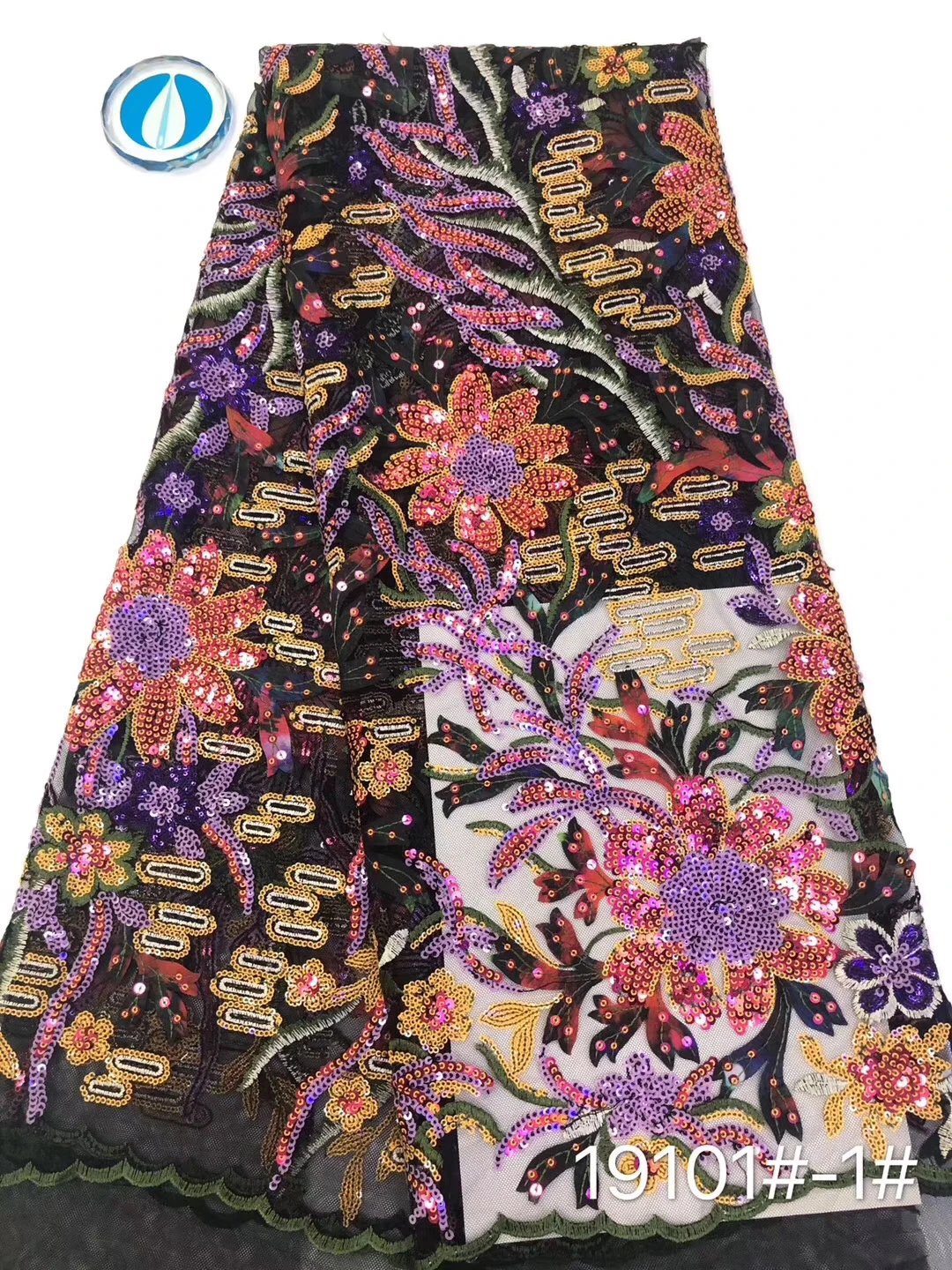 

Latest Africa Nigeria Mesh Lace Fabric Sequin Lace High Quality French Tulle Lace Fabric Party D37361