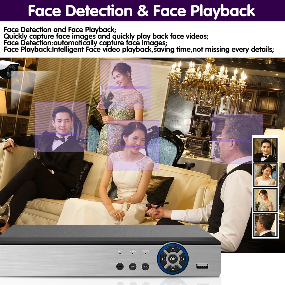 H.265 8CH * 5MP AHD DVR камера видеонаблюдения видеорегистратор гибридный для 720P