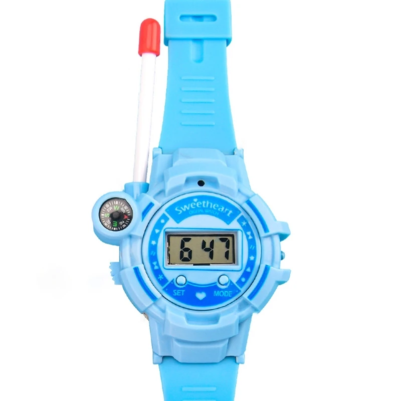 

2 Pcs Children's Watch Walkie-Talkie Toy Kids Time Display Compass Three Usage Wristwatch Electronic Outdoor Intercom
