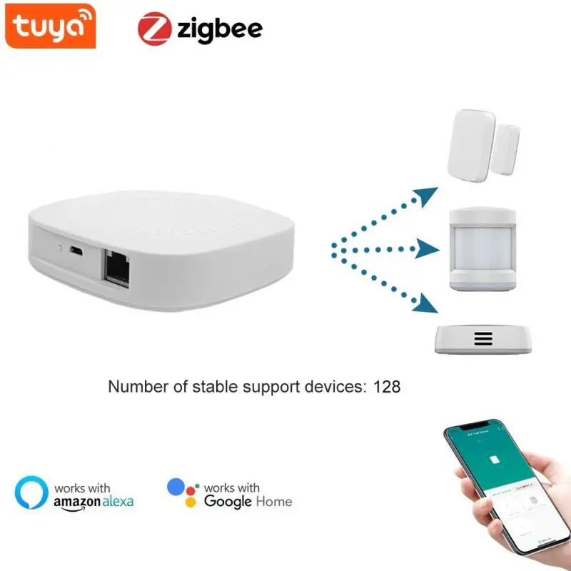 

Умный дом Tuya Zigbee Bridge, хаб с дистанционным управлением через приложение для умного дома, работает с Alexa