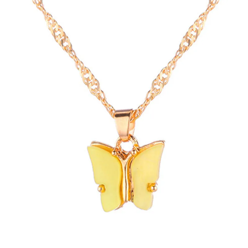 Ожерелье с подвеской в виде бабочки для женщин Золотое колье ожерелья