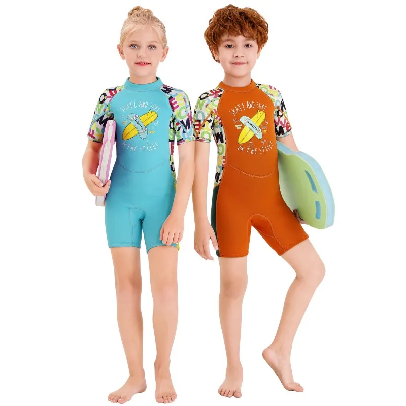 

Neoprene 2.5mm Diving Suit Kids Swimwear Girls Short Surfing Swimsuit Wet Suit Girl swimsuit Diving Children Shorty ML QY