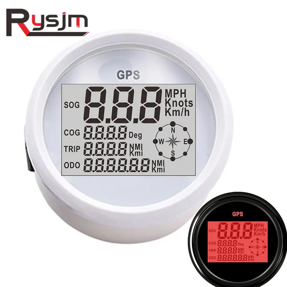 85 мм lcd Цифровой Автомобильный спидометр gps одометр 0-999 узлов км/ч mph 12 В/24 В с подсветкой морская яхта Мотоцикл лодка автомобиль