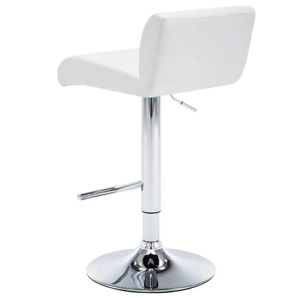 2 шт. VidaXL барный стул регулируемая высота белый кожзам белое кожаное покрытие