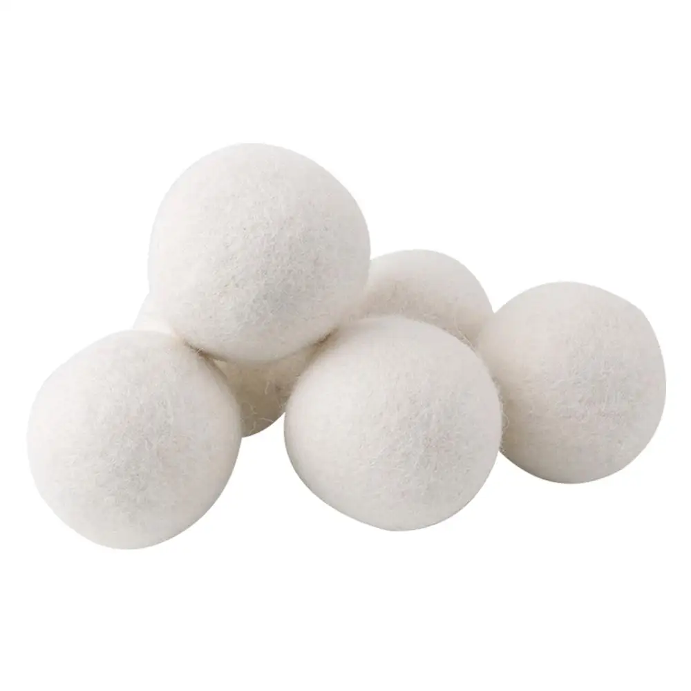 

6 Larger Clothes Drying Balls Organic Hypoallergenic Wool Tumble Dry Balls, High Quality Wool Reusable Natural Fiber Softener