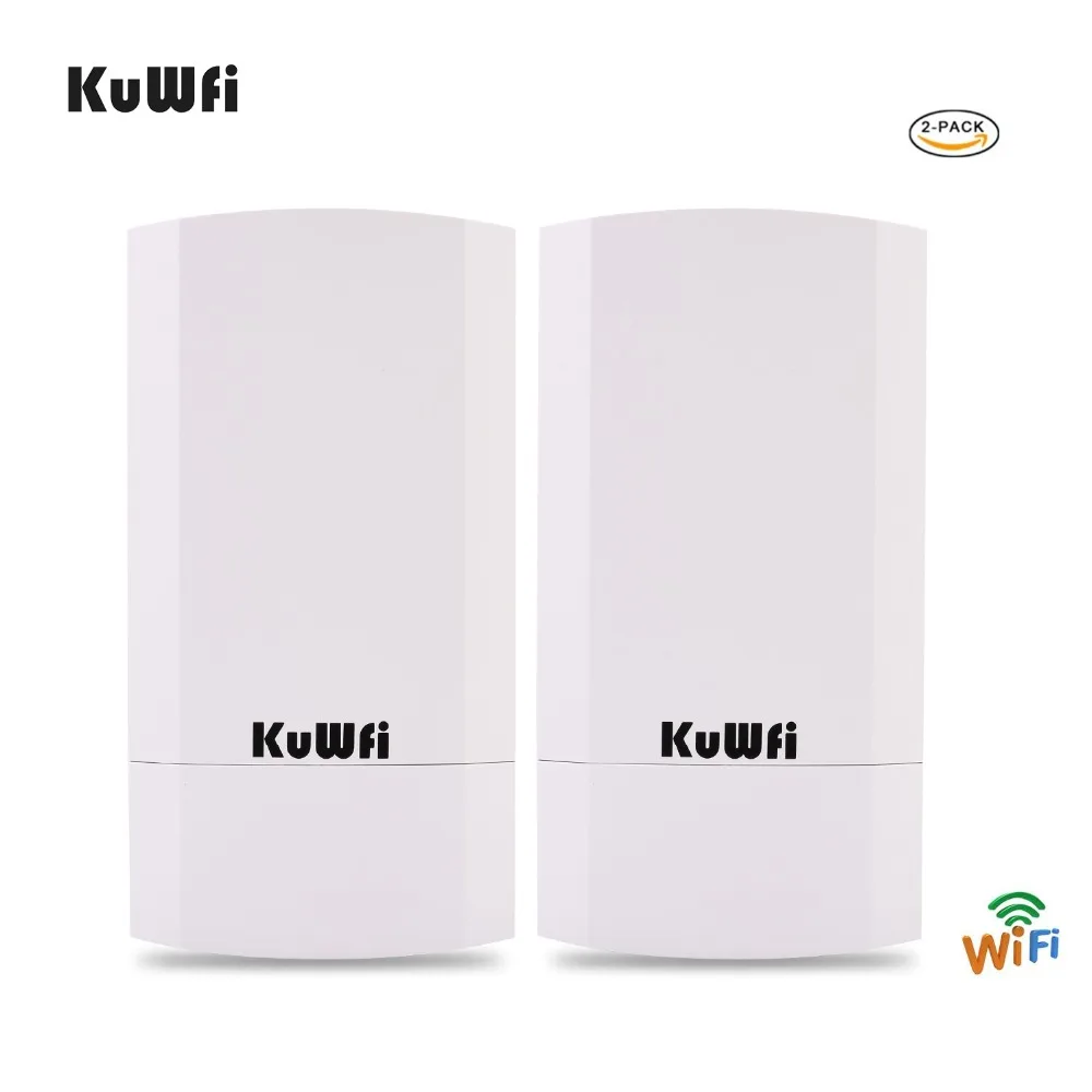 KuWfi Router 2KM 300 Мбит / с Беспроводной маршрутизатор Комплект для наружного и внутреннего монтажа CPE Беспроводной мост Поддержка повторителя Wi-Fi WDS Long Range