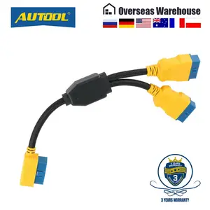 autool 35cm car obd2 cable connector car obd2 adapter 1 to 2 splitter wire 16pin obdii male to female extension cord connection free global shipping