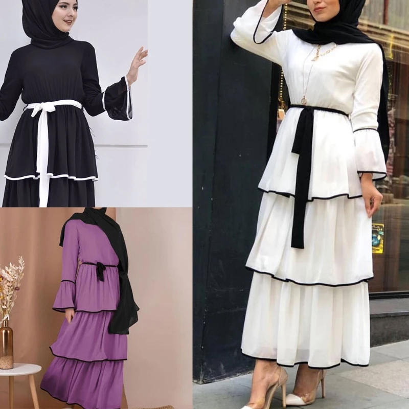 Y166 европейский и американский стиль, кафтан, женское однотонное мусульманское вечернее платье