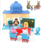 Детские игрушки 112 лесное животное семейная сцена кукольный домик больничный класс игровой домик кукольный домик мебель набор подарок