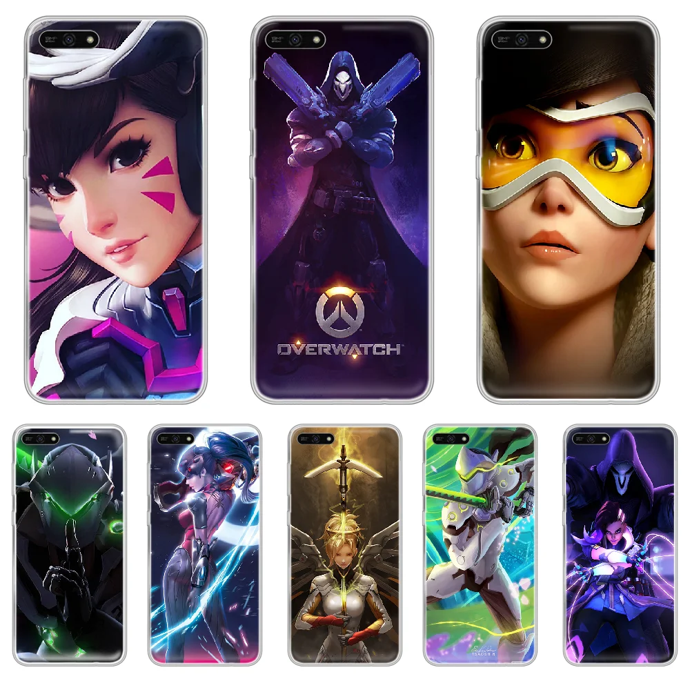 Чехол для телефона Overwatch OW Team shooter корпус HUAWEI honor mate 8 9 10 20 30 A S X i pro lite прозрачный ТПУ