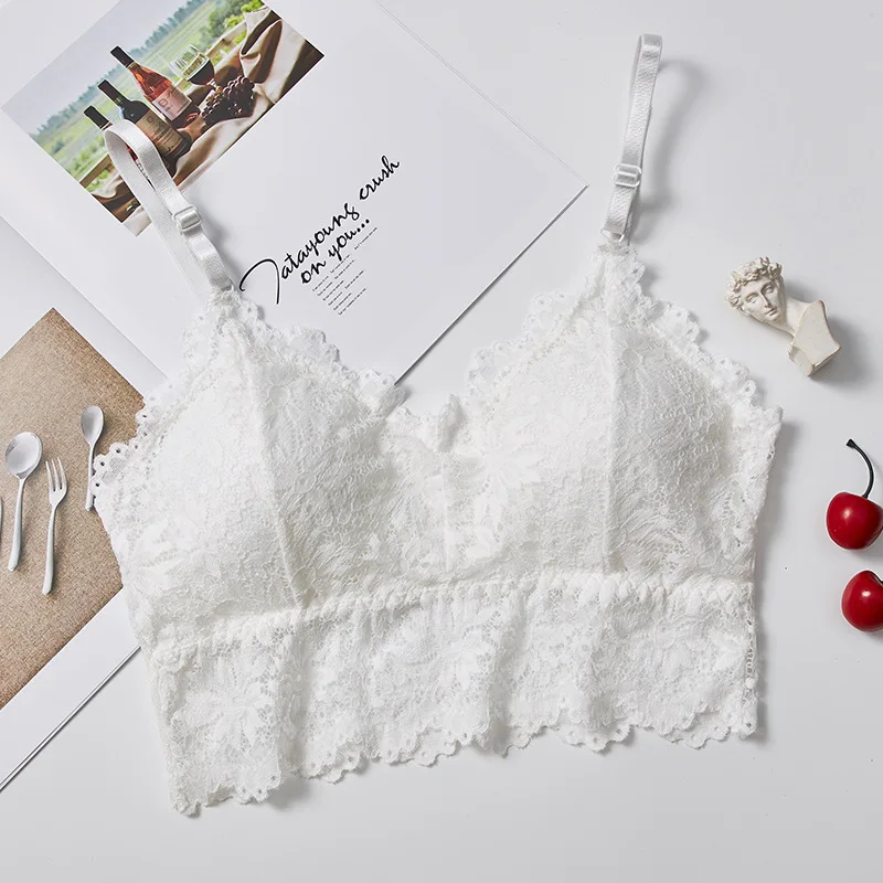 Новинка Кружевной топ без косточек с завязками на груди для девочек Пикантное