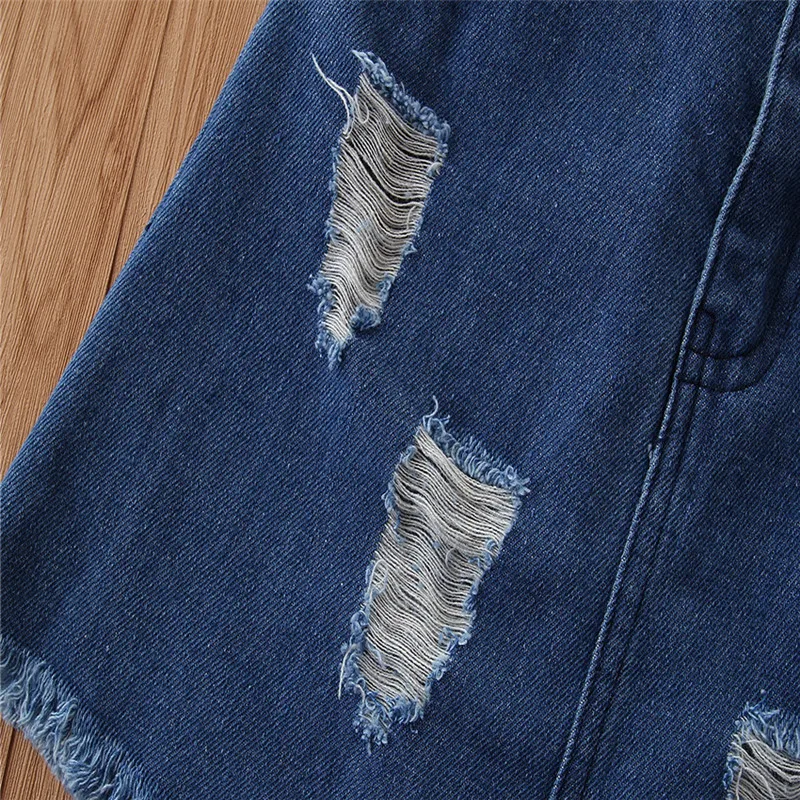 

DFXD 2020 Summer Kids Clothes Toddler Girls Clothing Sets Flare Sleeve Floral Tops Ripped Jeans Skirts Fashion Girls Outfits