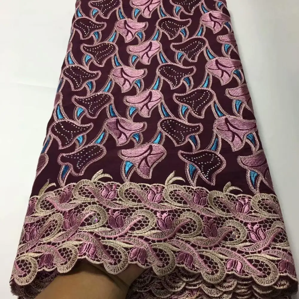 

5yards Newcoming african swiss voile lace fabric good quality hollow out african cotton lace fabric for dress sewing GXOC231