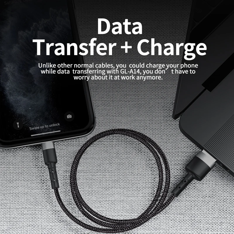 Кабель GENAI USB Type-C для мобильный телефон 3 А кабель C шнур быстрой зарядки