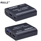 Карта захвата видео Rullz 4K 1080P HDMI к USB 2,0 3,0, аудиовыход, микрофон для записи в играх, ПК, потоковая трансляция в прямом эфире пластина