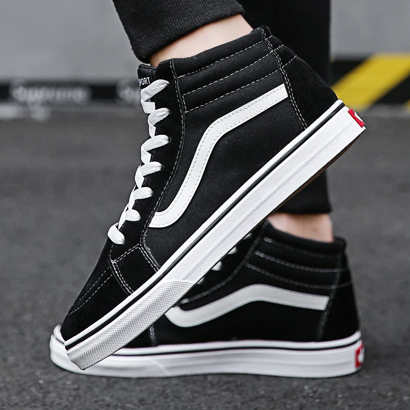 TRILEINO high top old skools CLASSICS MEN'S Checkerboard Vulcanized canvas shoes with fur mid sk8 Skateboarding sneakers | Обувь