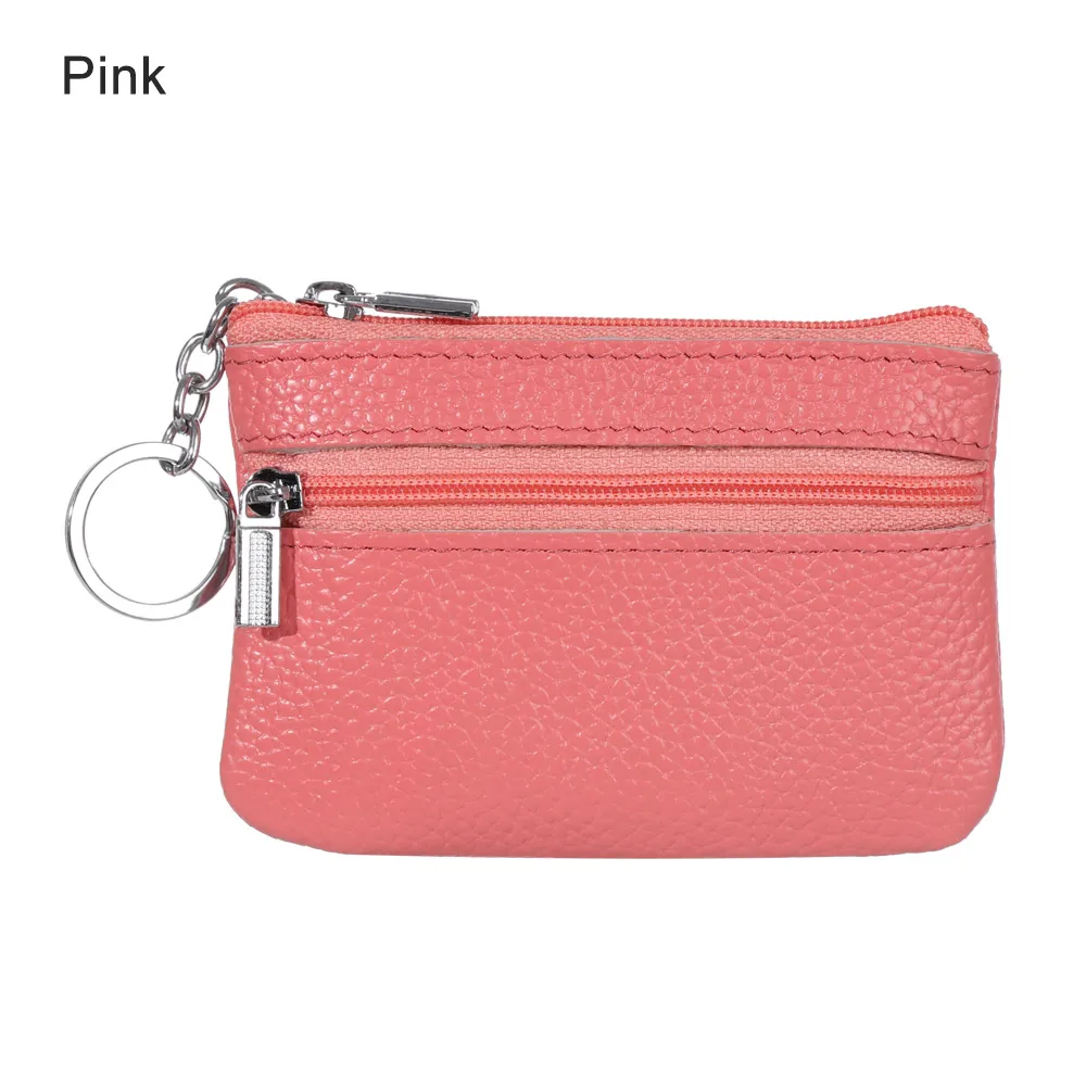 pink Кожаный кошелек для монет, женский маленький кошелек, кошелек для мелочи, мини-кошелек на молнии, сумки для денег, детские карманные кошельки, держатель для ключей, Carteira - Цвет: pink