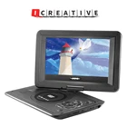 ICREATIVE 13,9 дюймовый портативный DVD-плеер HD аналоговый ТВ FM-радио USB SD карта игра 16:9 вращающийся TFT ЖК-экран для автомобиля Дома Офиса