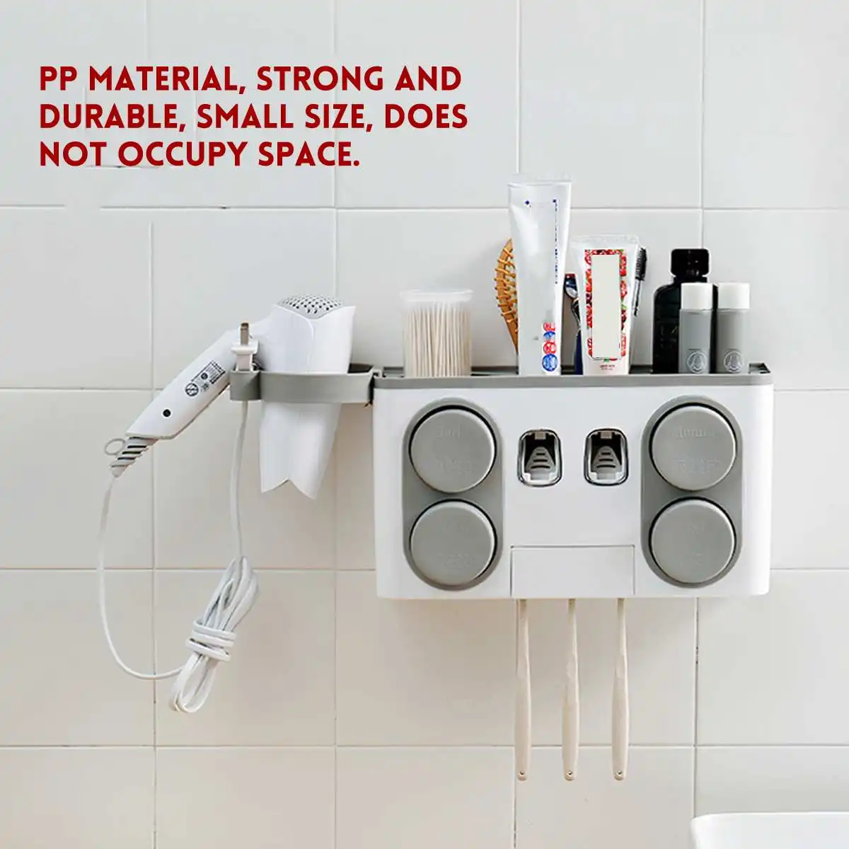 

Automatic Toothpaste Dispenser Wall Mount Toothbrush Holder Wall Mount Storage Rack Bathroom Accessories Organizer Set Squeezer