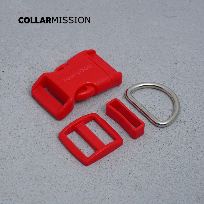 

(Пластиковая пряжка + Тройная крышка + квадратный держатель + D-кольцо) ошейник «сделай сам» из пластика с гравировкой «сделай сам», красная л...