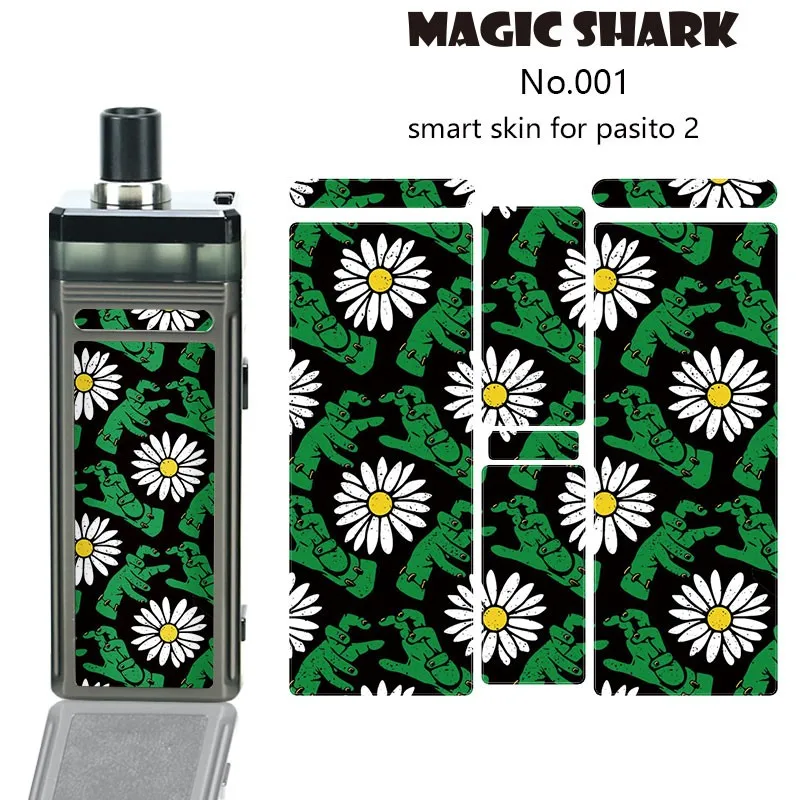 Волшебная Акула 2021 Счастливого Рождества цветок череп Пленка чехол для Smoant Pasito II