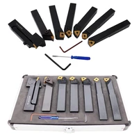7pcsset 20mm lathe cutter set indexable carbideturning tool turning internallathe tool kits cutter durable cutting tools