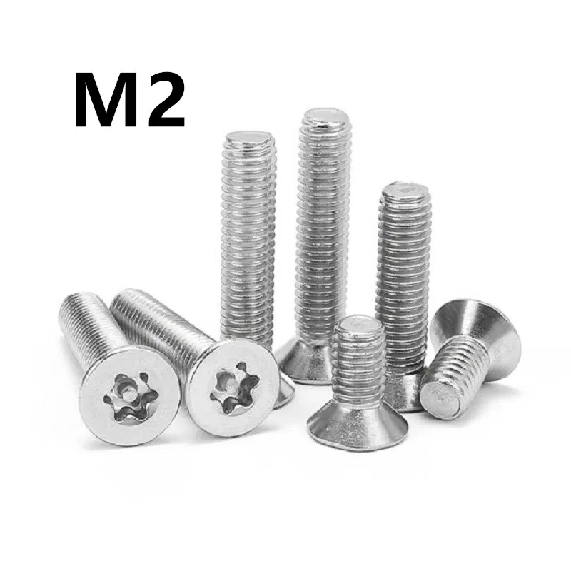 200 шт./лот M2x4/5/6/8/10/12 мм потайная головка из нержавеющей стали torx со штифтовым