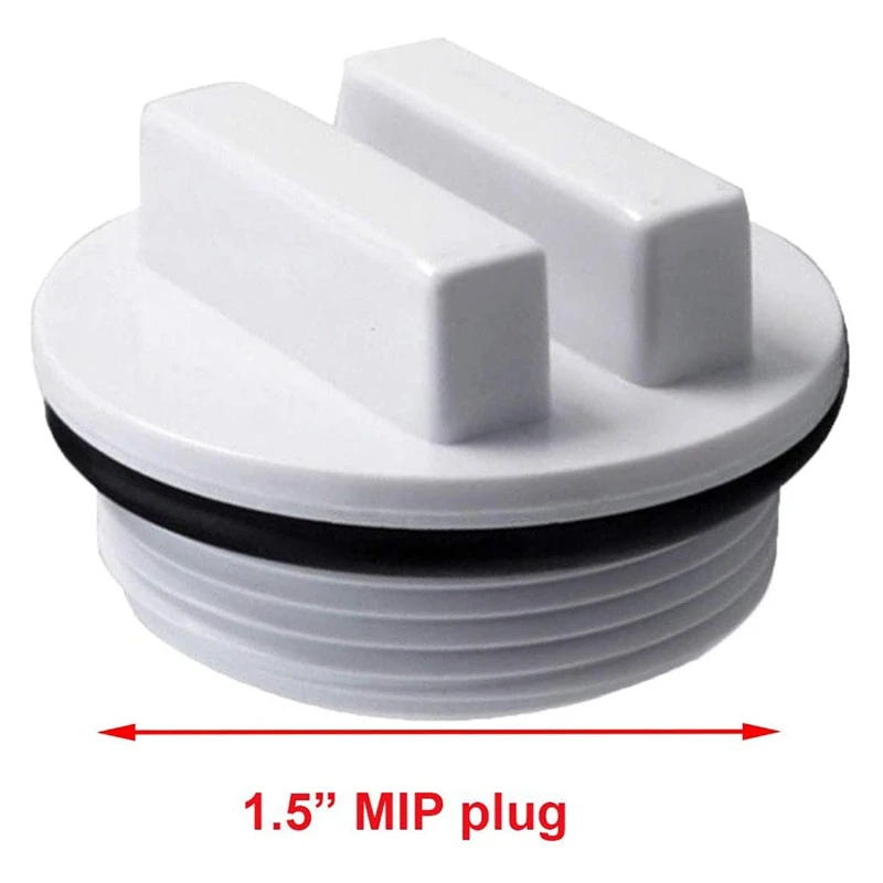 

1.5 Inch Threaded Pool Spa Return Winterizing Filter Drain Plug with O-Ring for Winterizing Pools During Winter Season