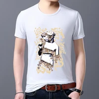 new street fashion mens t shirt casual art funny plaster sculpture printing series mens slim o neck youth soft commuter top