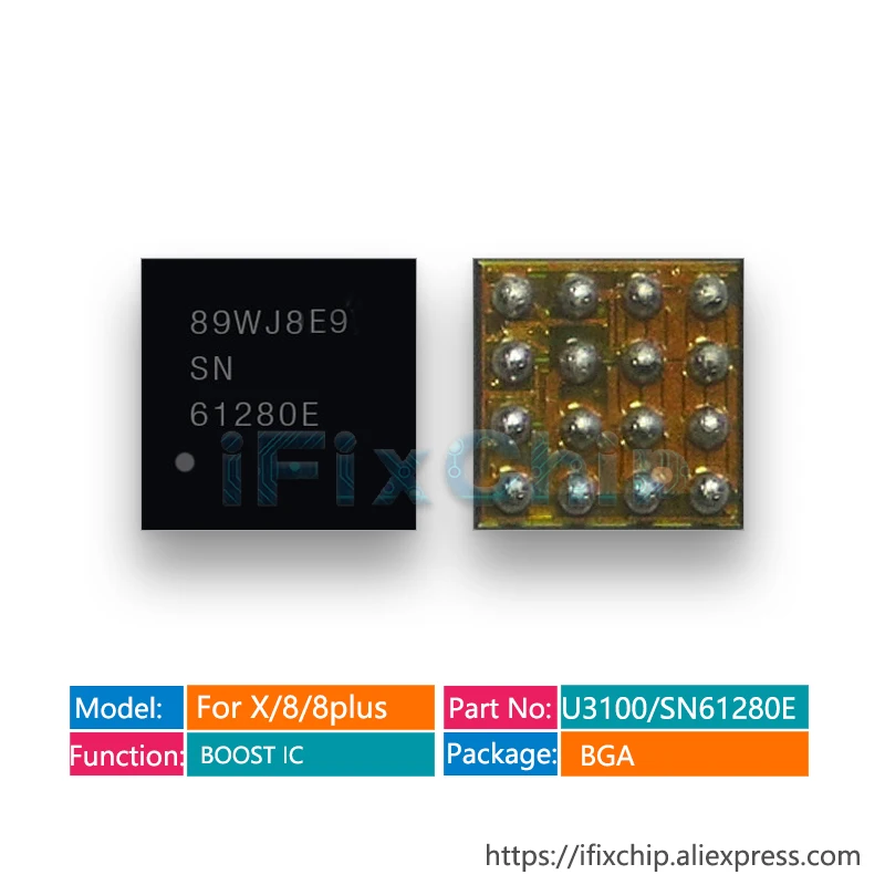 

10pcs/lot 100% New U3100/SN61280E For iphone xs/xs max/xr/X/8/8plus Power supply Boost IC Chip