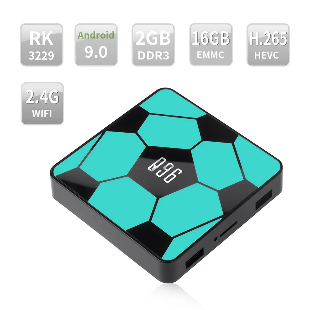 Приставка Смарт ТВ Q96 Android 9 0 четырехъядерный процессор RK3229 UHD 4K медиаплеер 2 ГБ/16