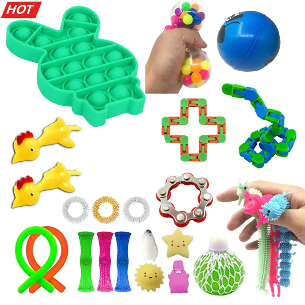 

Комплект сенсорных игрушек-антистрессов для детей и взрослых, тревожность, снятие стресса, игрушки-антистресс для детей, 24 упаковки