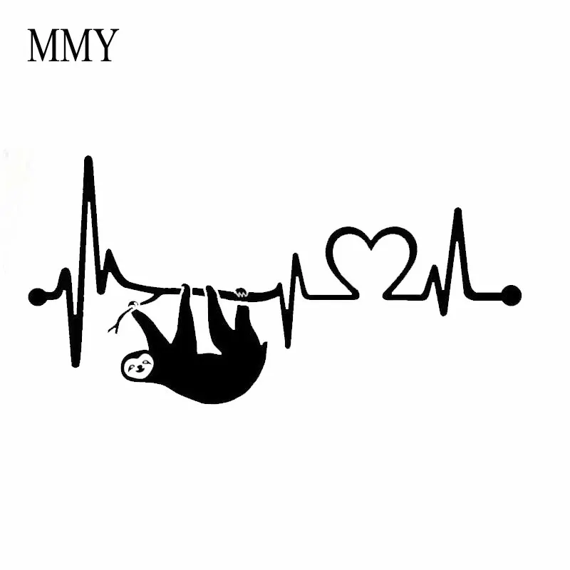 5"*8" Sloth Heartbeat Lifeline Heart Love Funny Vinyl Decal Sticker Car Stickers Window | Автомобили и мотоциклы